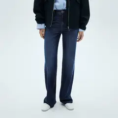 MANGO - Jeans Danila Tiro Alto Wideleg Mujer