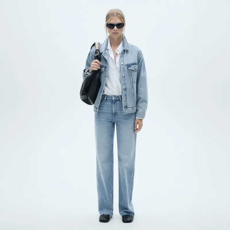 MANGO - Jeans Danila Tiro Alto Wideleg Mujer Mango