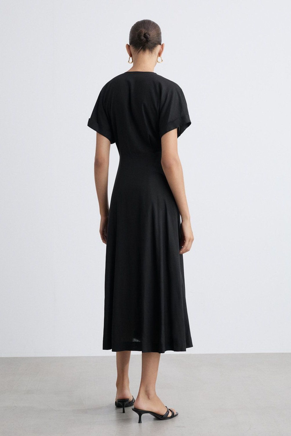 MANGO - Vestido Evasé Botones Mujer Mango