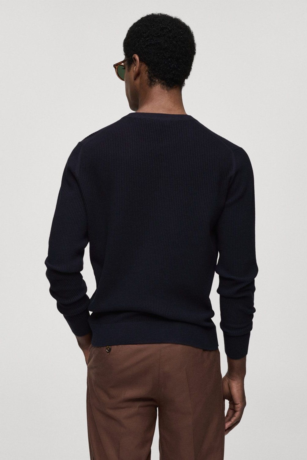 MANGO MAN - Sweater Punto Algodón Canalé Hombre Mango Man