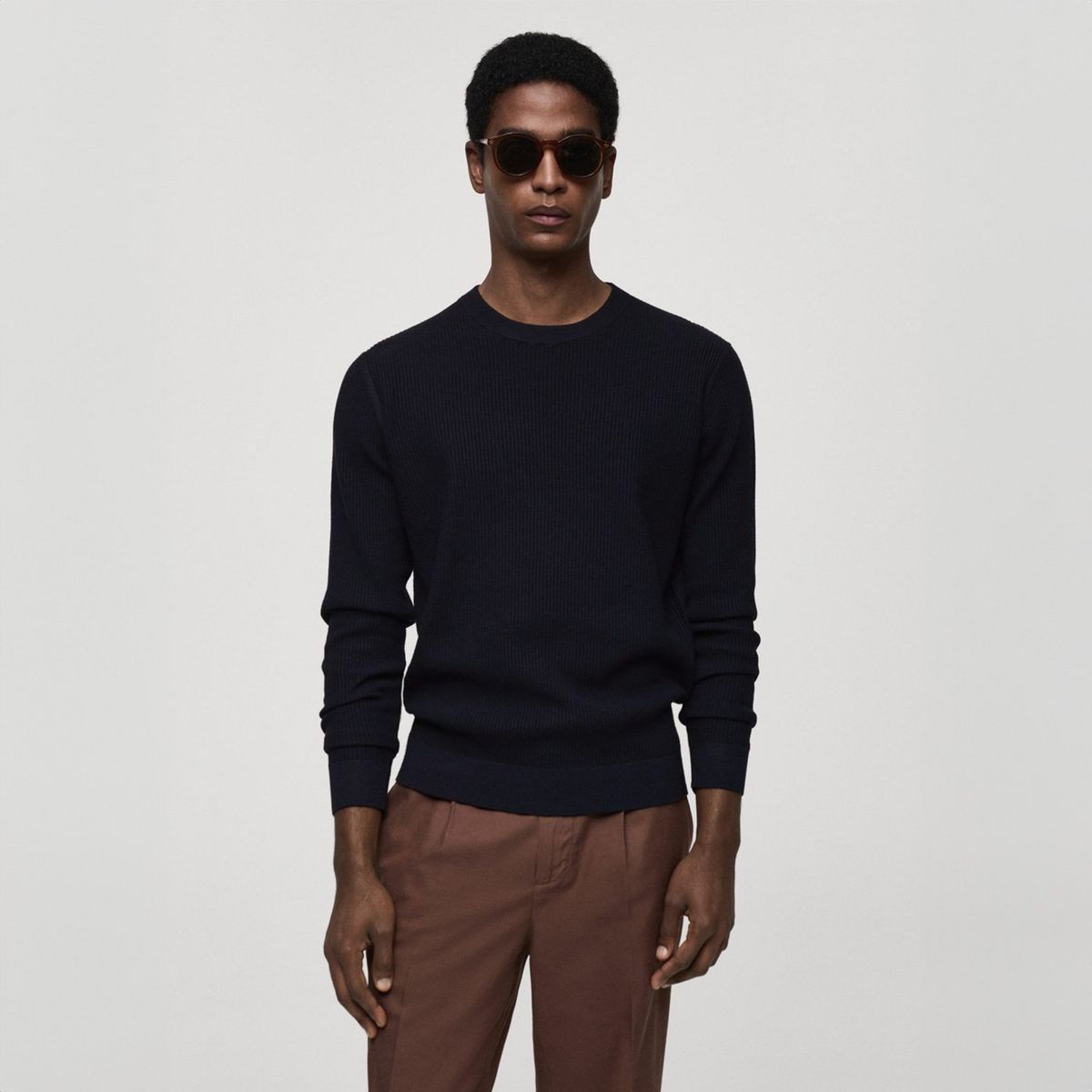 MANGO MAN - Sweater Antigua Regular Fit Canalé Hombre Mango Man