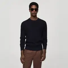 MANGO MAN - Sweater Punto Algodón Canalé Hombre