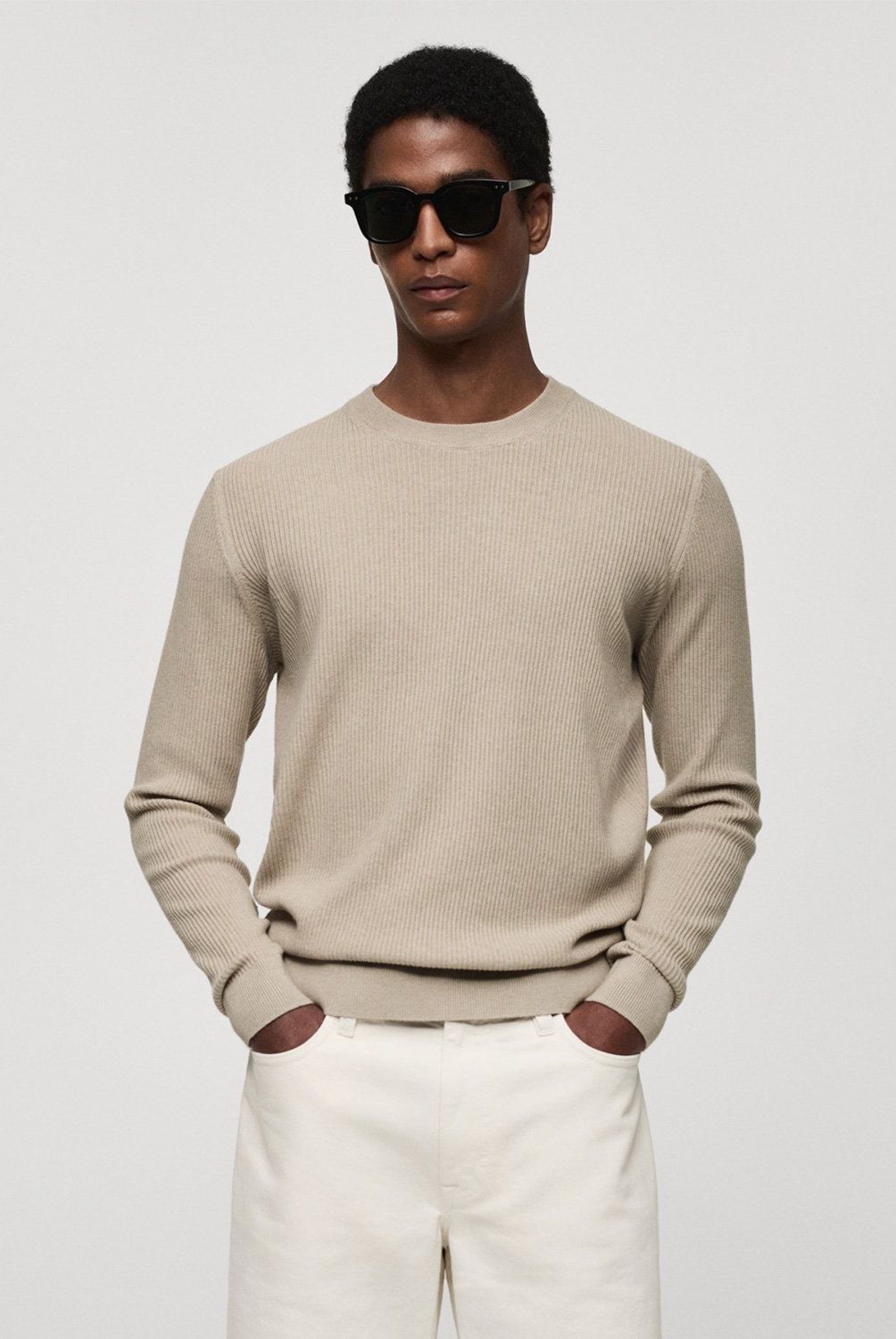 MANGO MAN - Sweater Punto Algodón Canalé Hombre Mango Man