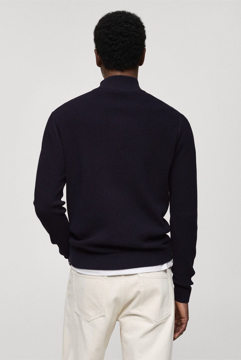 MANGO MAN - Sweater Canalé Cuello Perkins Cremallera Hombre Mango Man
