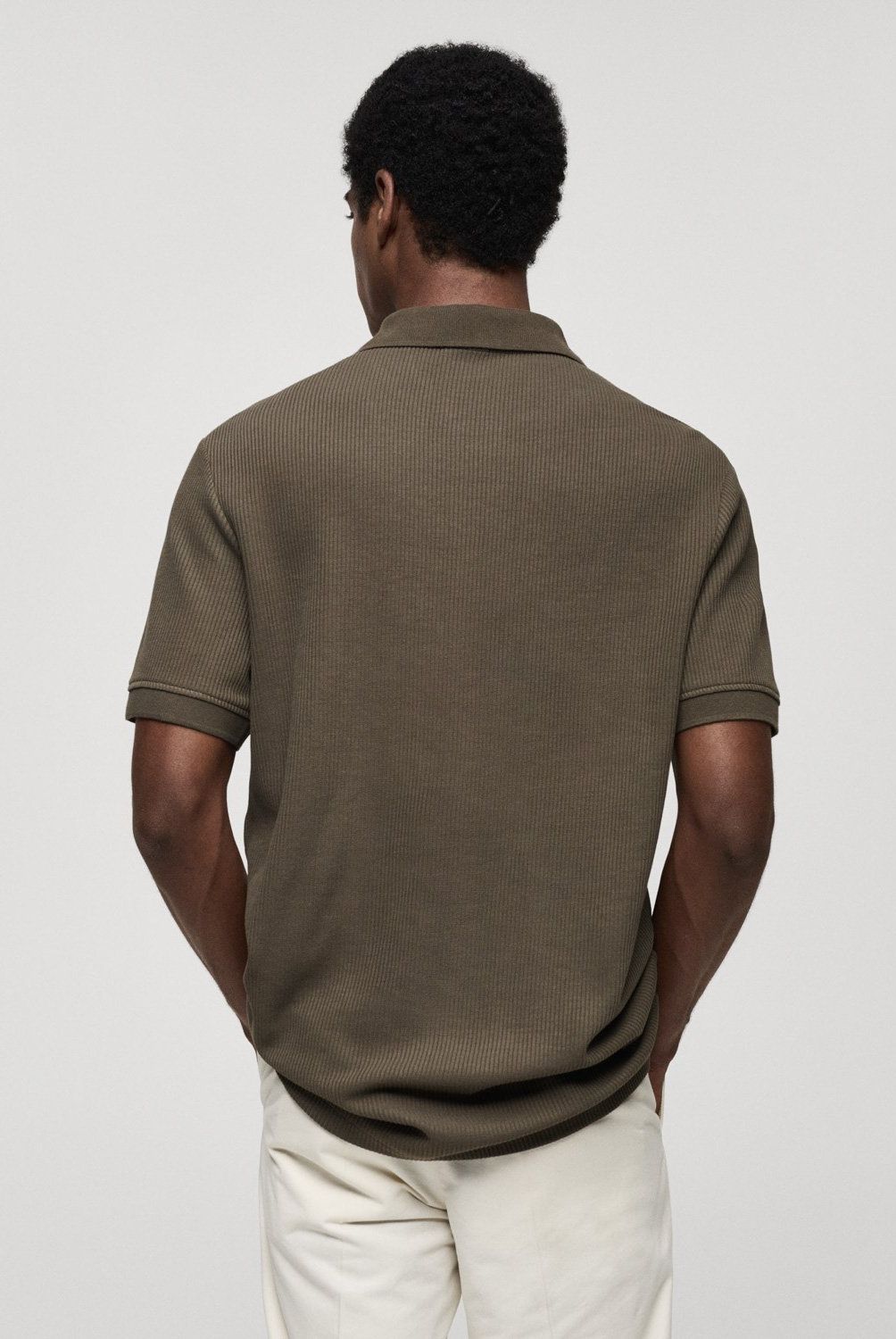 MANGO MAN - Polo Punto Algodón Canalé Hombre Mango Man