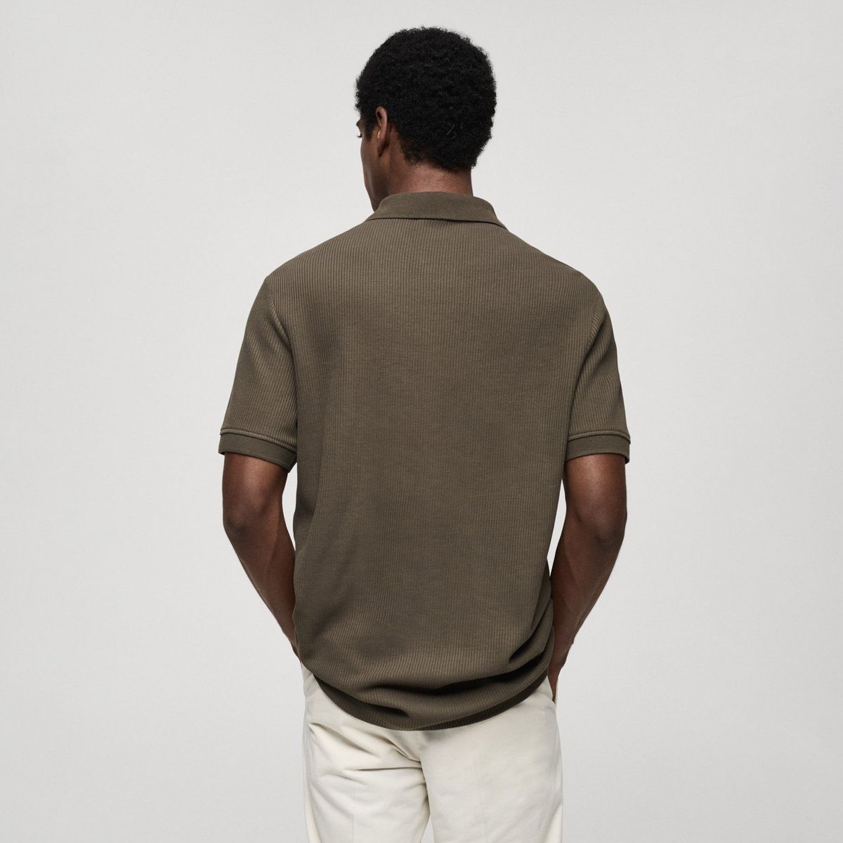 MANGO MAN - Polo Punto Algodón Canalé Hombre Mango Man