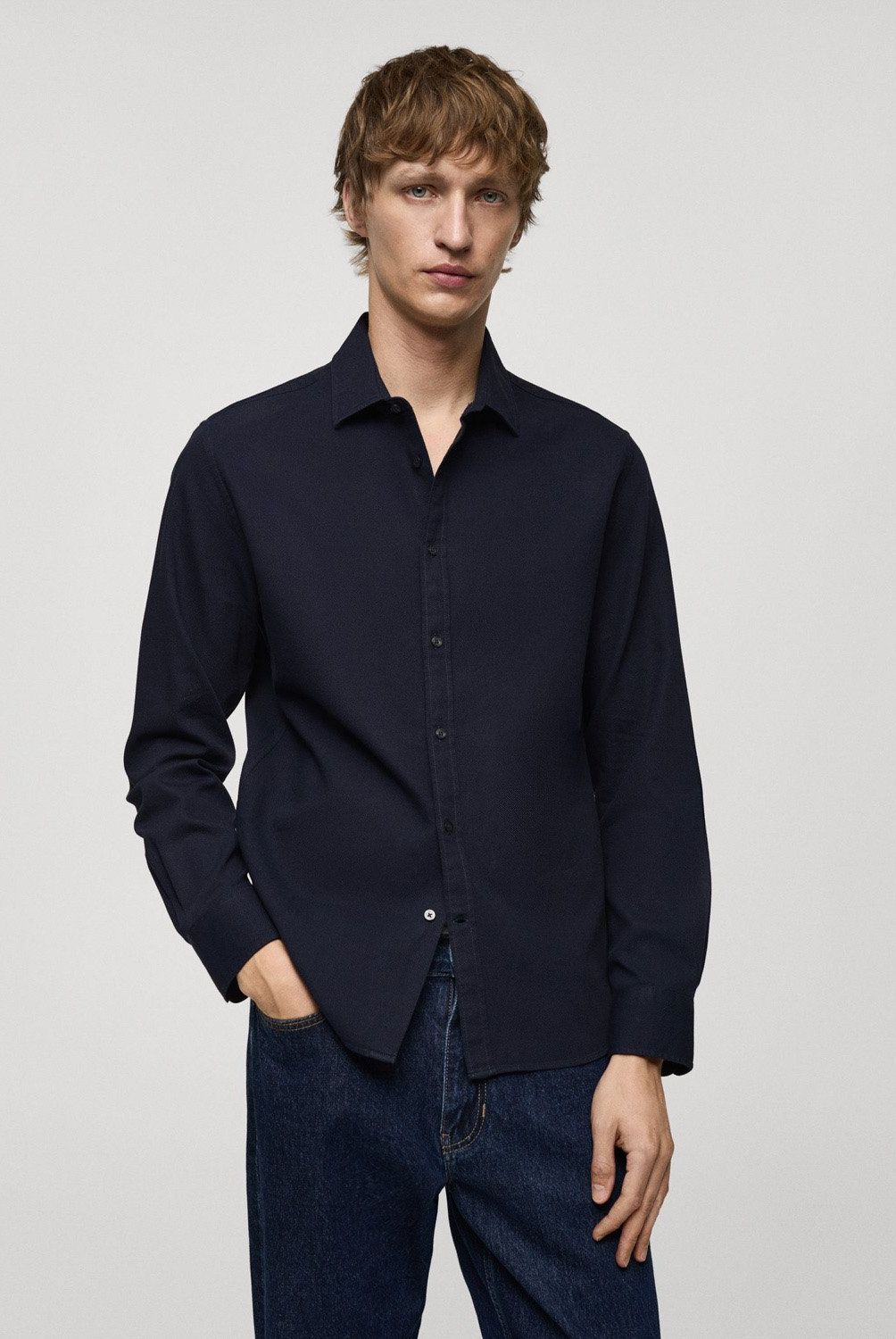 MANGO MAN - Camisa Regular Fit Algodón Hombre Mango Man