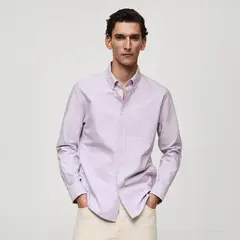MANGO MAN - Camisa Regular Fit Oxford Algodón Hombre