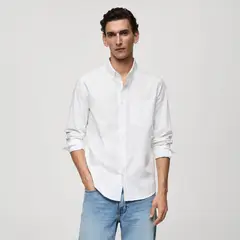 MANGO MAN - Camisa Regular Fit Oxford Algodón Hombre