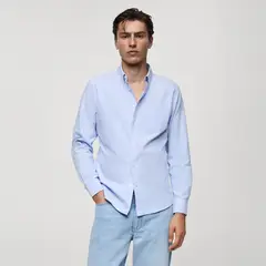 MANGO MAN - Camisa Regular Fit Oxford Algodón Hombre