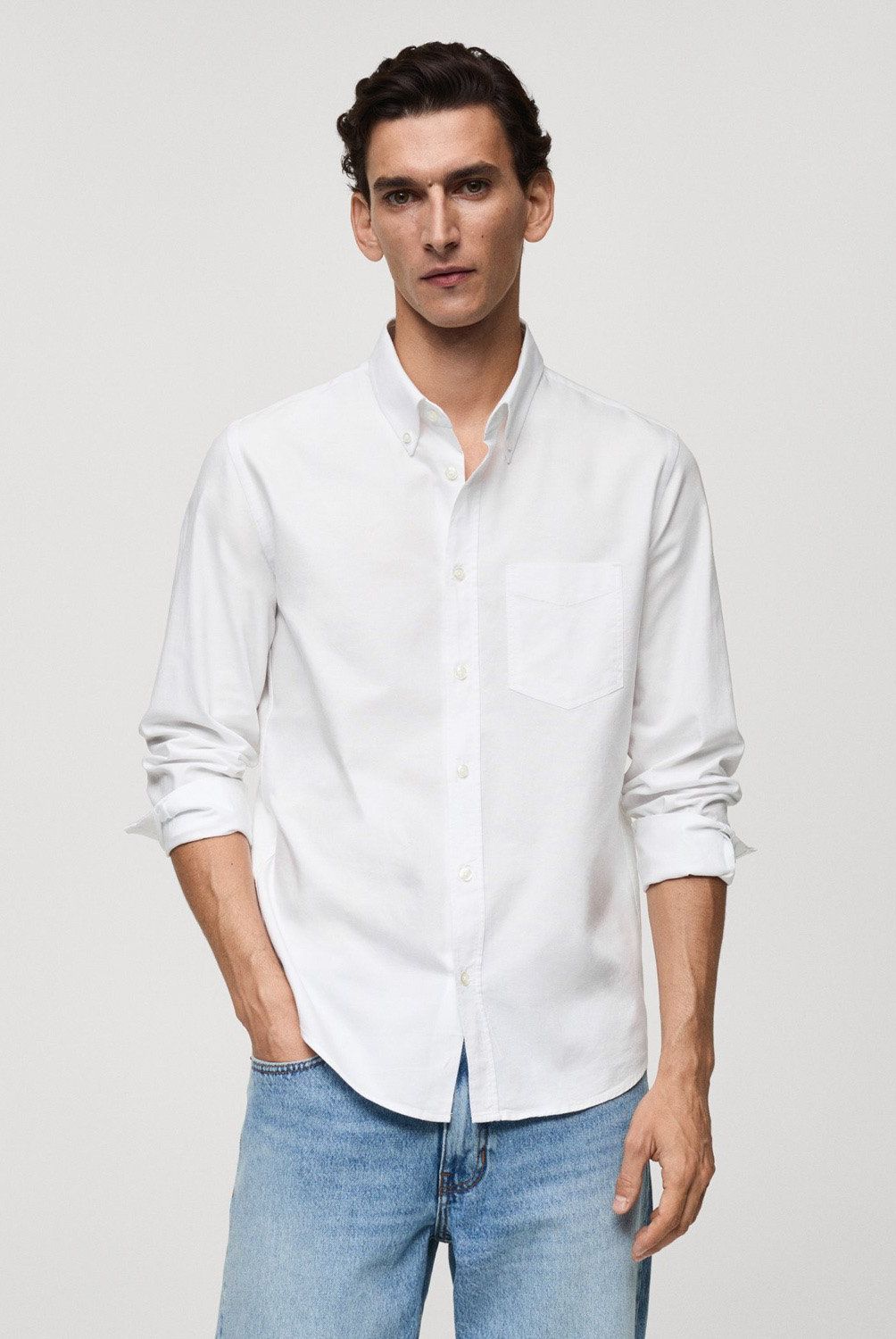 MANGO MAN - Camisa Regular Fit Oxford Algodón Hombre Mango Man