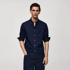 MANGO MAN - Camisa Regular Fit Oxford Algodón Hombre