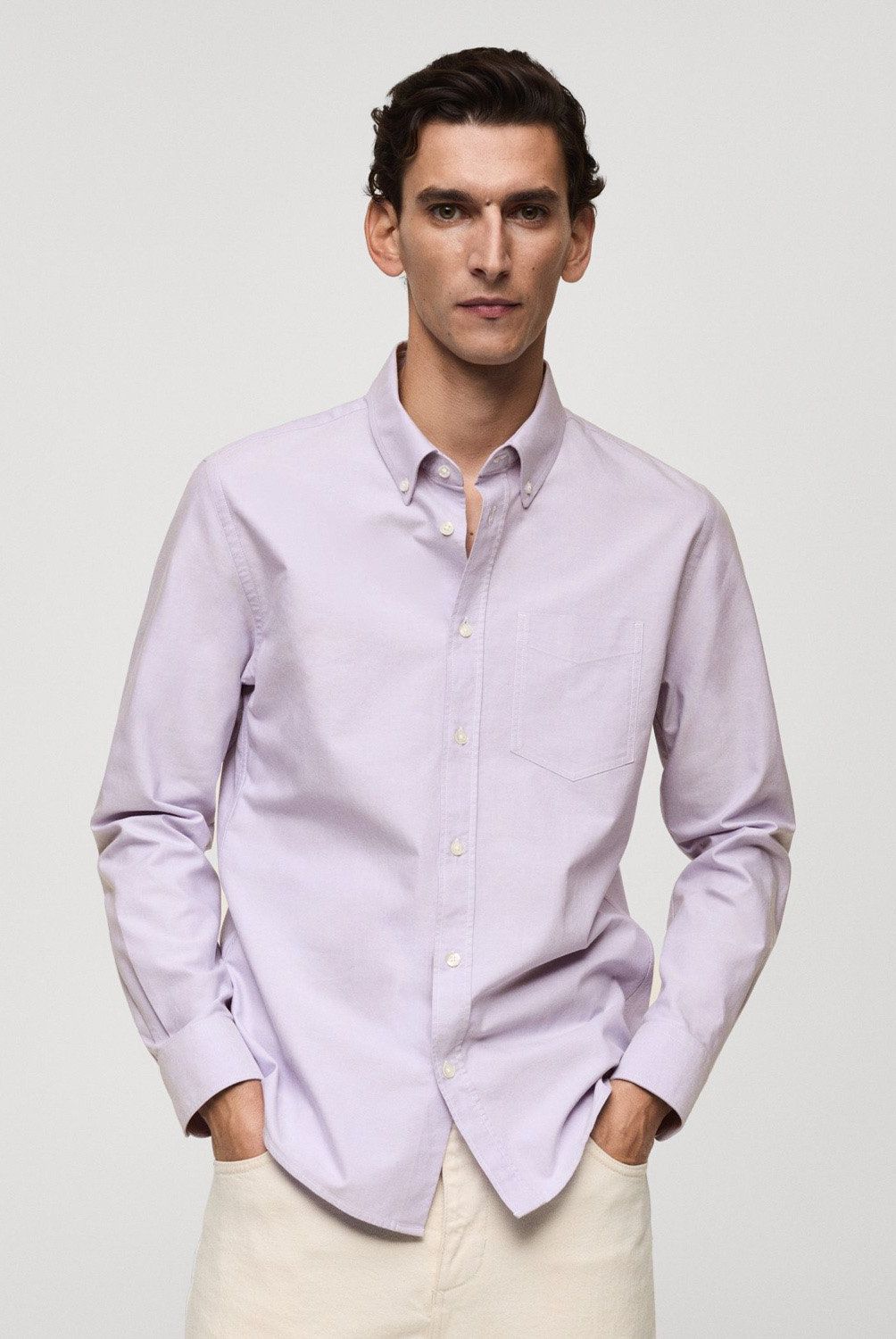 MANGO MAN - Camisa Regular Fit Oxford Algodón Hombre Mango Man