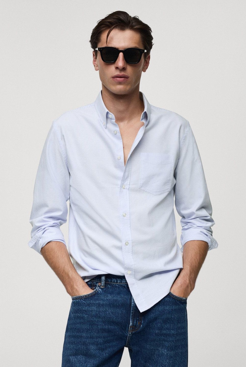 MANGO MAN - Camisa 100% Algodón Rayas Kodak Hombre Mango Man