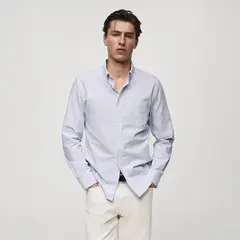 MANGO MAN - Camisa 100% Algodón Rayas Kodak Hombre