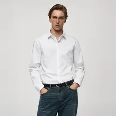MANGO MAN - Camisa Regular Fit Algodón Stretch Hombre
