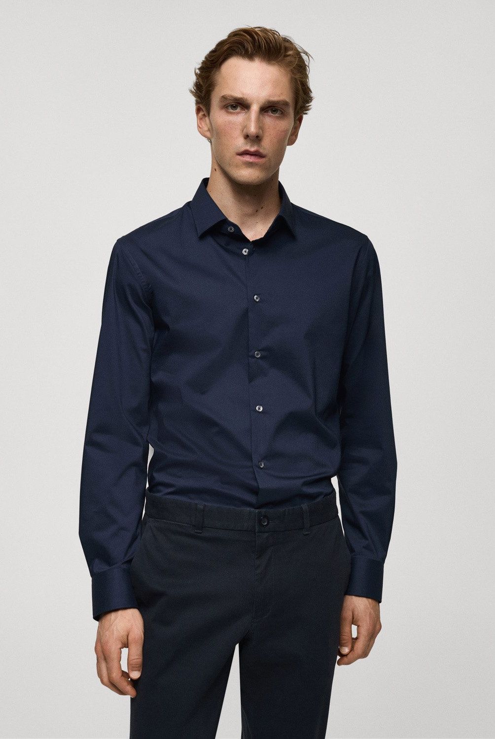 MANGO MAN - Camisa Regular Fit Algodón Stretch Hombre Mango Man