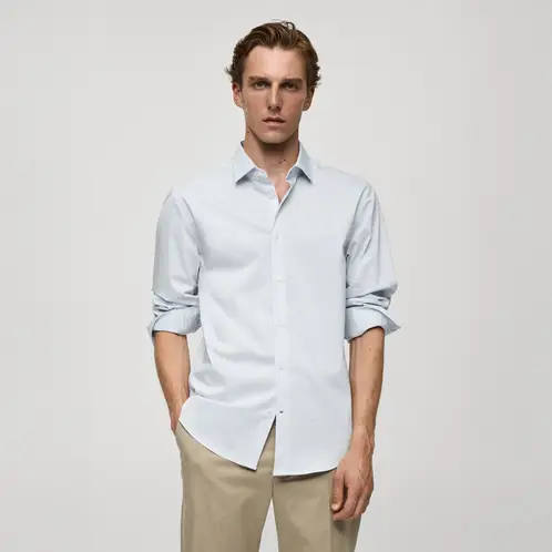 MANGO MAN - Camisa Regular Fit Algodón Stretch Hombre