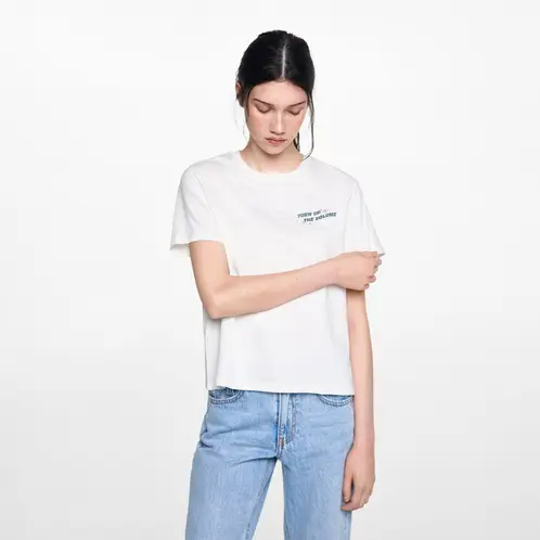 MANGO TEEN - Polera Estampada Algodón Mujer