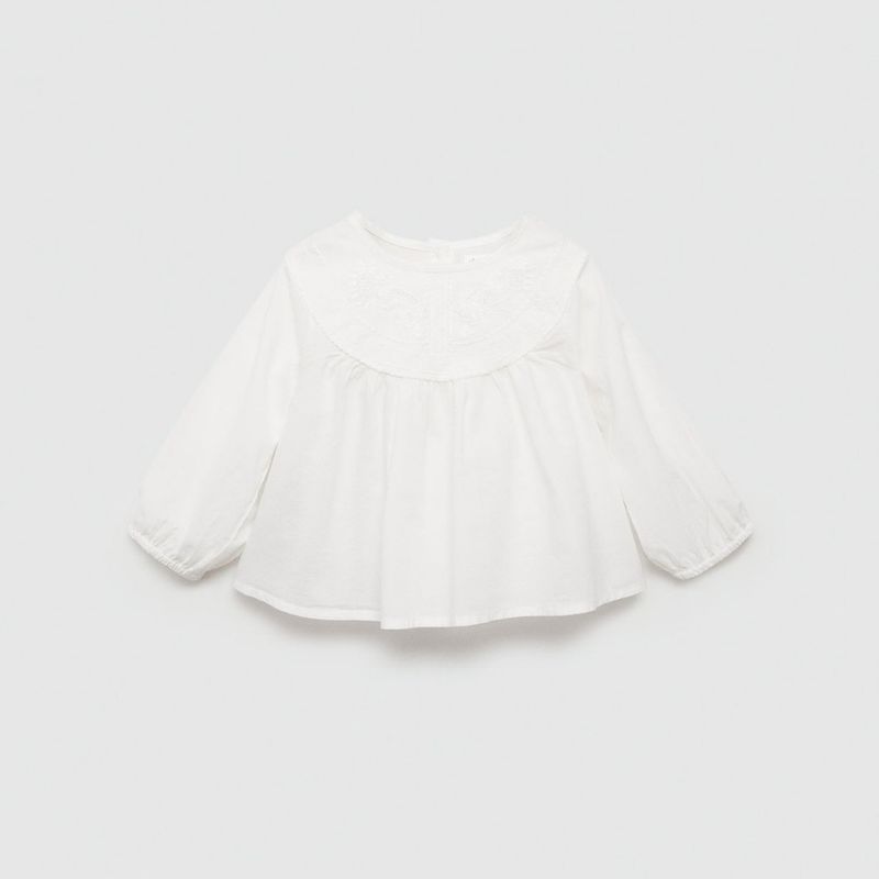 MANGO KIDS - Blusa Algodón Bordados Unisex Bebé Mango Kids