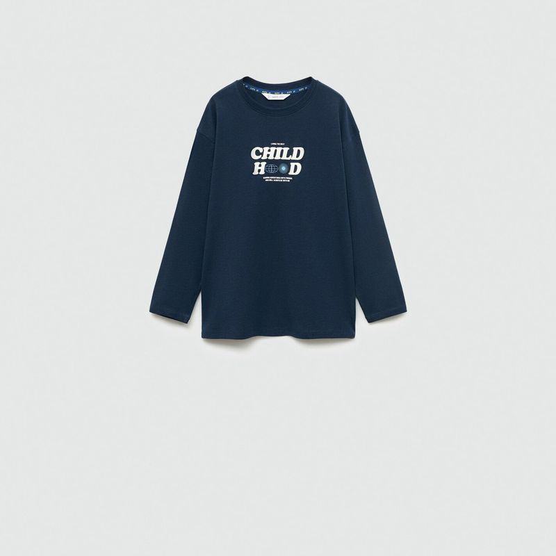 MANGO KIDS - Polera Manga Larga Estampada Niño Mango Kids