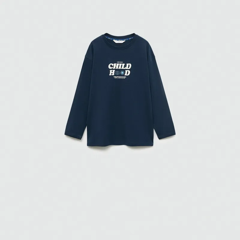 MANGO KIDS - Polera Manga Larga Estampada Niño Mango Kids