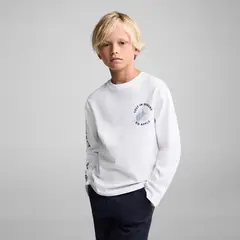 MANGO KIDS - Polera Manga Larga Estampada Niño