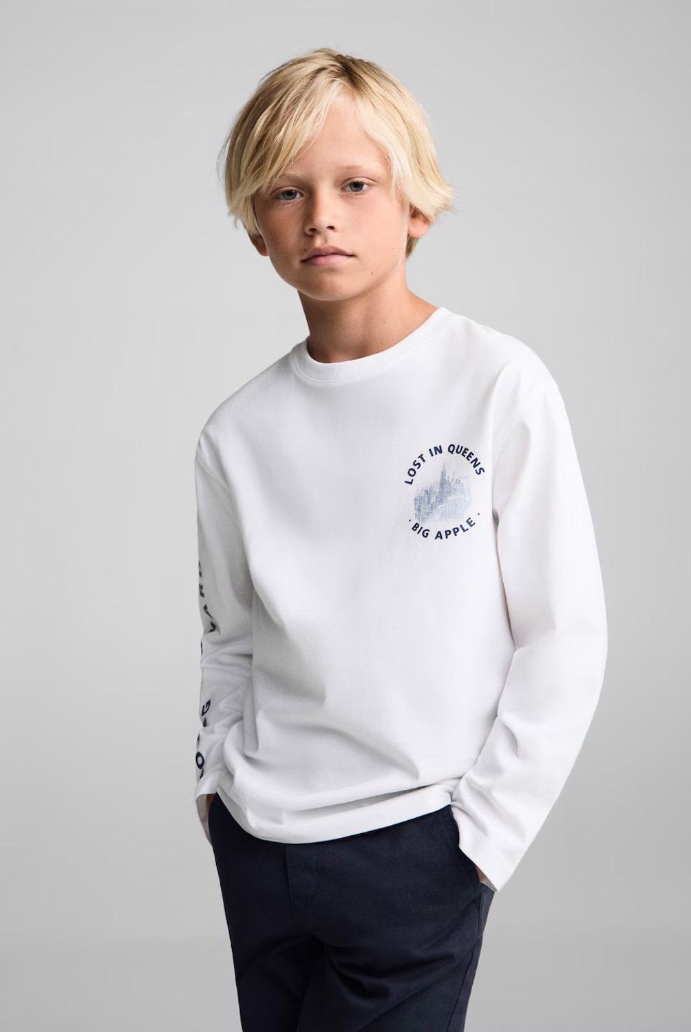 MANGO KIDS - Polera Manga Larga Estampada Niño Mango Kids