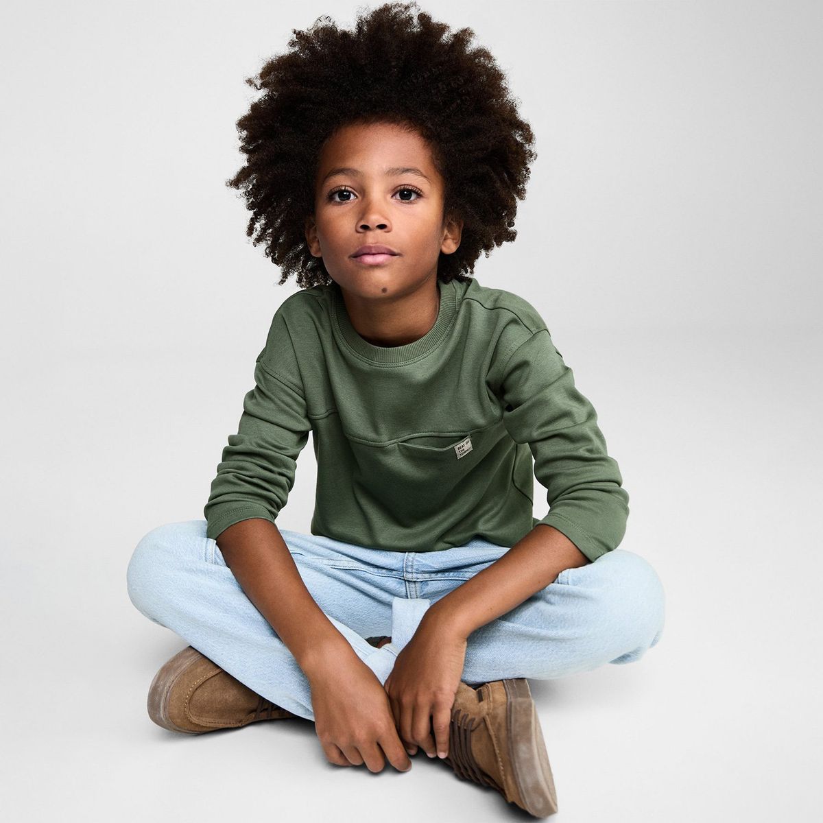 MANGO KIDS - Polera Algodón Manga Larga Niño Mango Kids