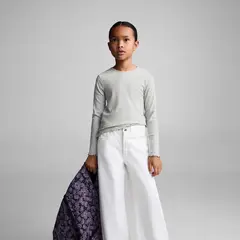 MANGO KIDS - Polera Manga Larga Canalé Niña