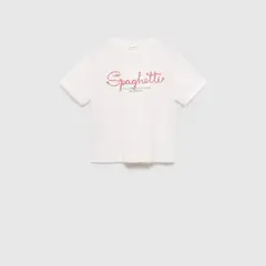MANGO KIDS - Polera Mensaje Bordado Niña