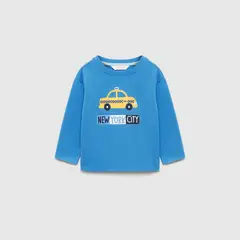 MANGO KIDS - Polera Manga Larga Estampada Bebé Niño