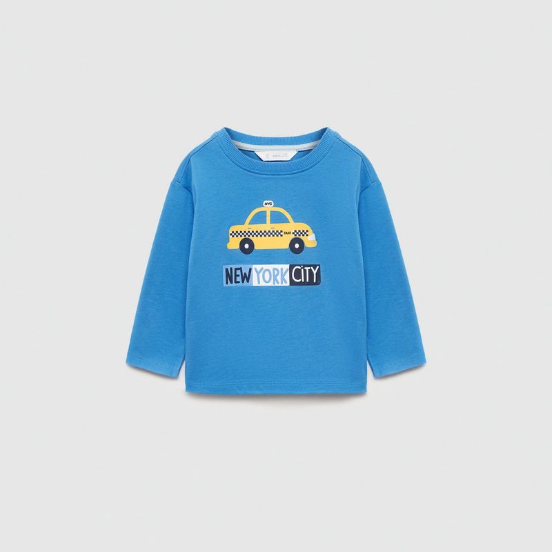MANGO KIDS - Polera Manga Larga Estampada Bebé Niño Mango Kids