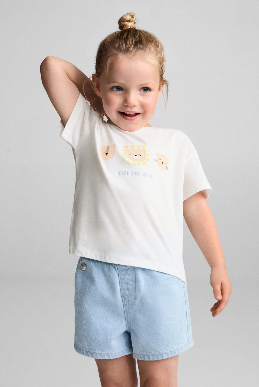 MANGO KIDS - Polera Algodón Estampado Animales Bebé Niña Mango Kids