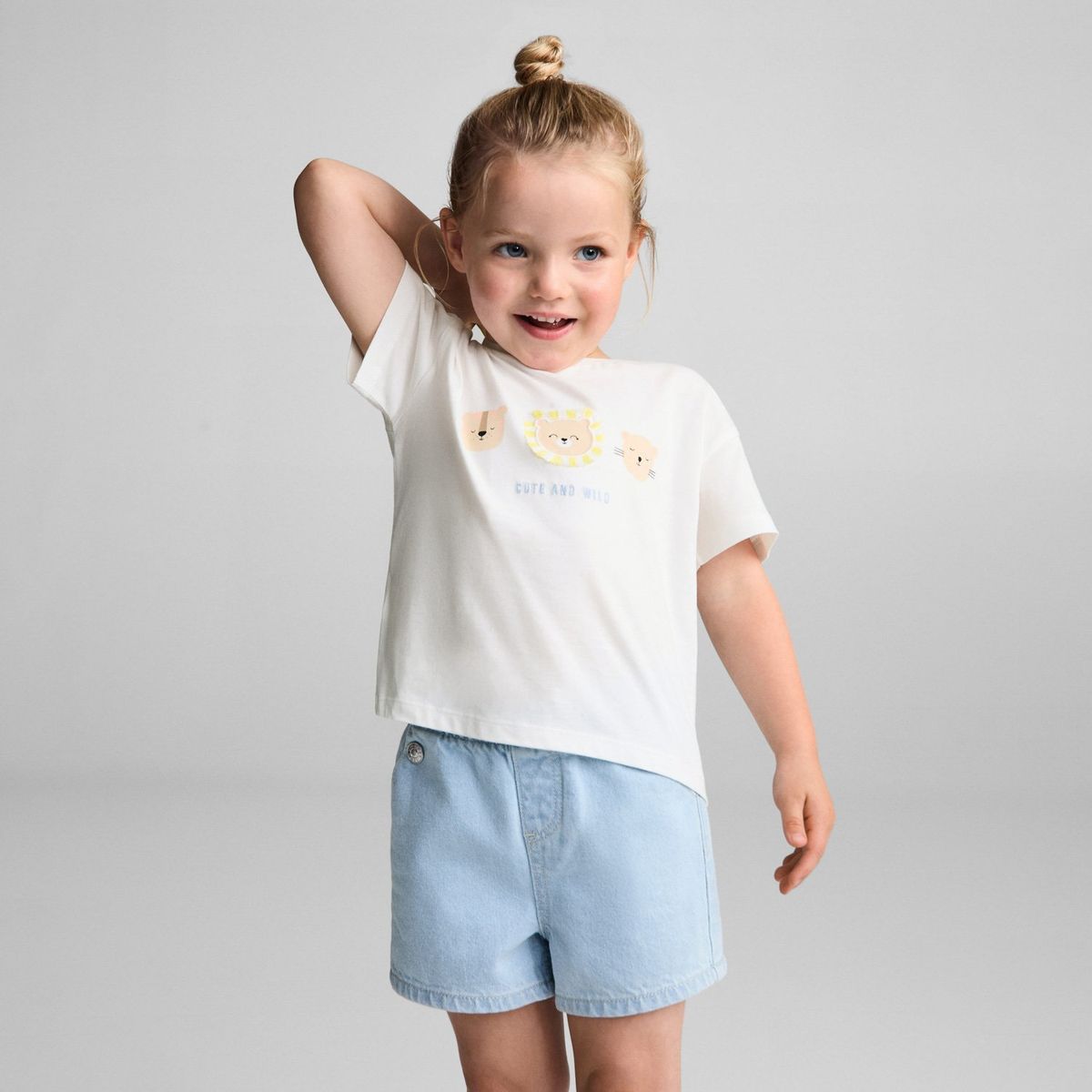 MANGO KIDS - Polera Algodón Estampado Animales Bebé Niña Mango Kids