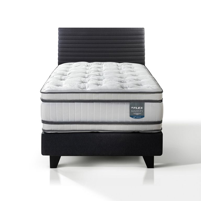 Cama Europea Majesty 1.5 Plaza Box + Respaldo Modern