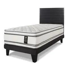 FLEX - Cama Europea Majesty 1.5 Plaza Box + Respaldo Modern