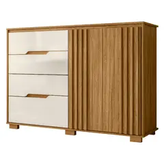 ALTAVISION - Cómoda Texas 2 Puertas 4 Cajones Freijo White Altavisión
