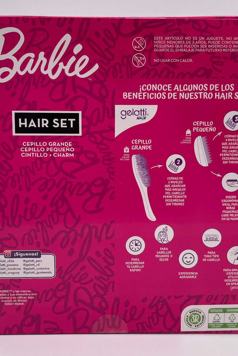 GELATTI - Set 2 Cepillos Pelo-Cintillo Barbie Gelatti 12 X 1  Niña Gelatti