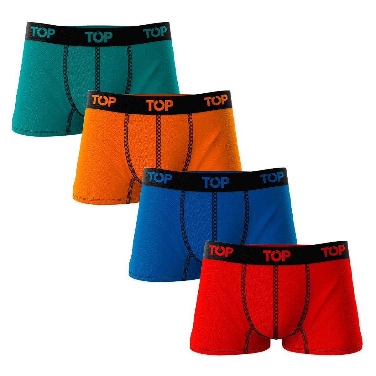 TOP - Pack De 4 Boxers Medio Hombre Algodón Top