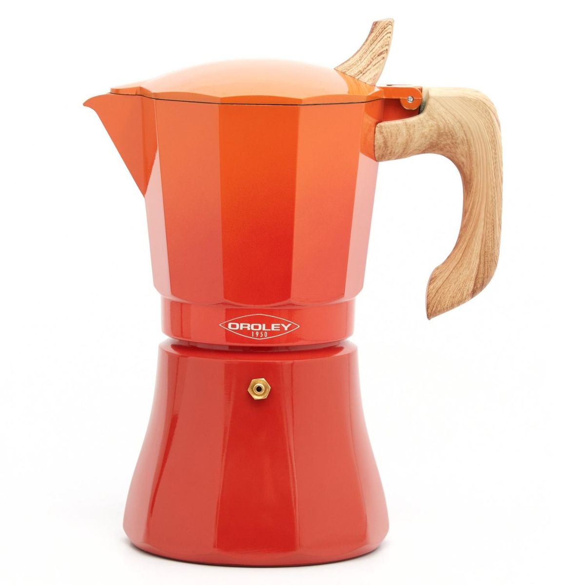 OROLEY - Cafetera Petra Naranja Inducción 6 Tazas Oroley
