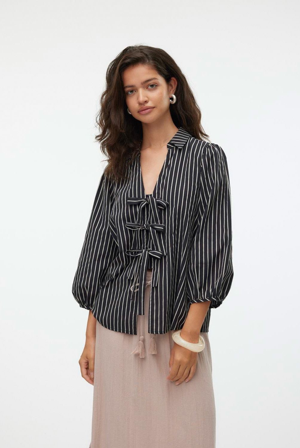 VERO MODA - Blusa Rayas con Lazo Mujer Vero Moda