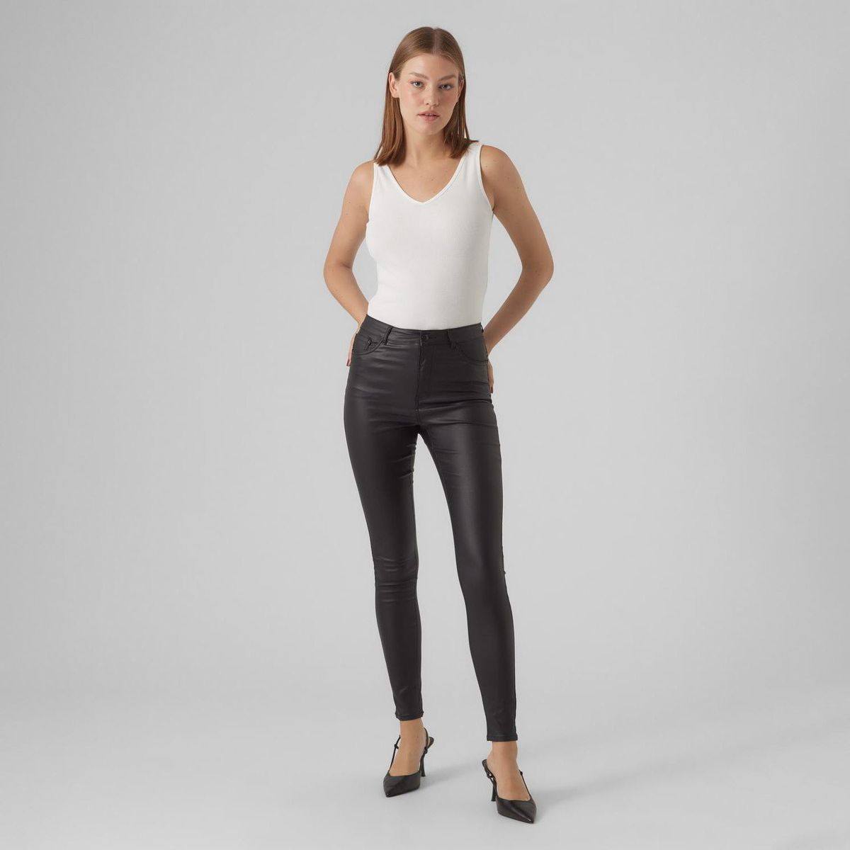 VERO MODA - Pantalón Skinny Efecto Piel Mujer Vero Moda