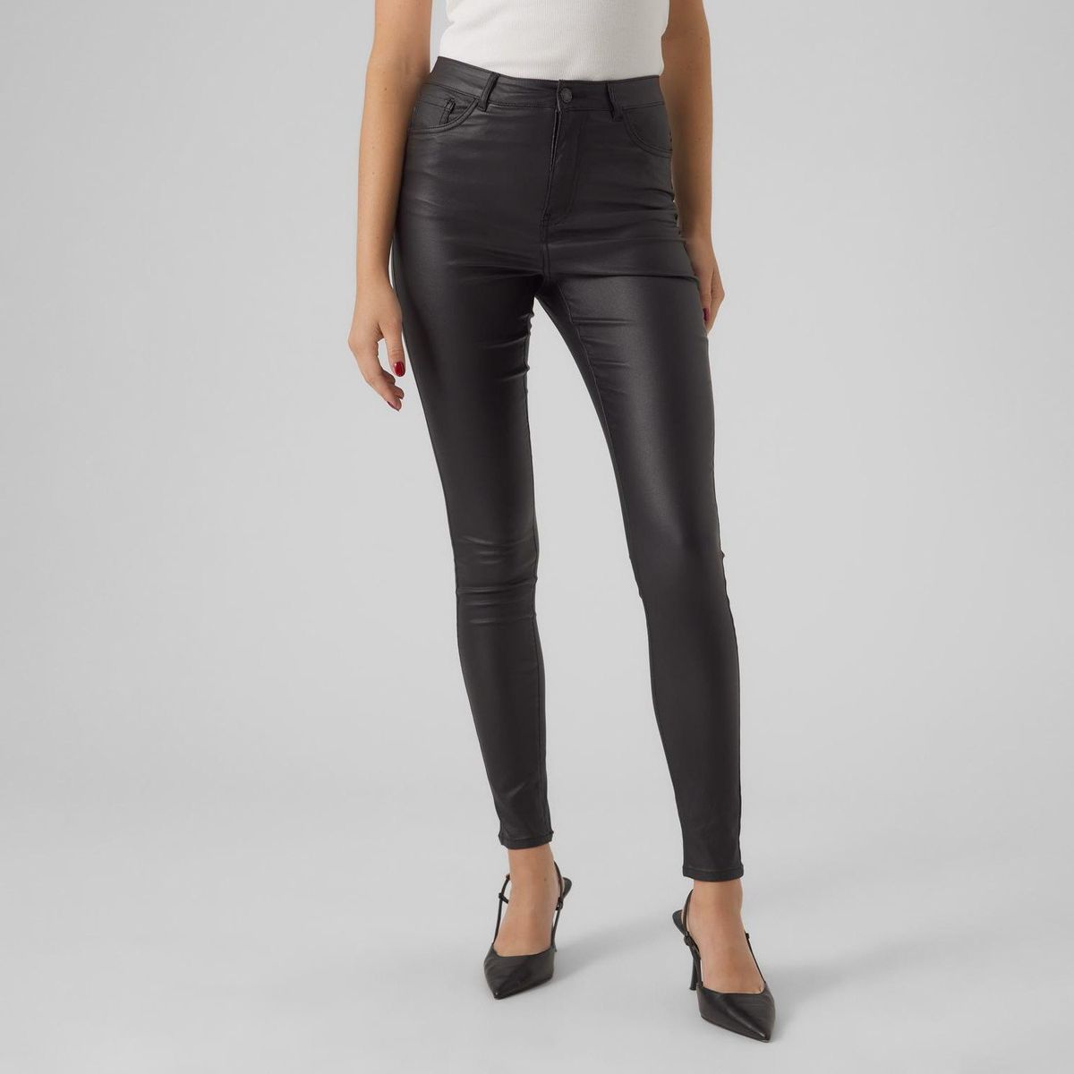 VERO MODA - Pantalón Skinny Efecto Piel Mujer Vero Moda