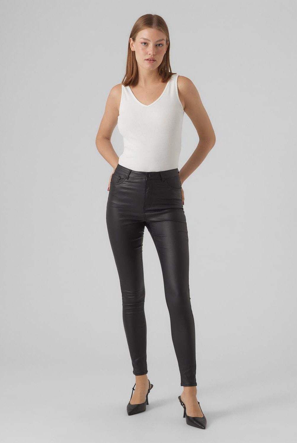 VERO MODA - Pantalón Skinny Efecto Piel Mujer Vero Moda
