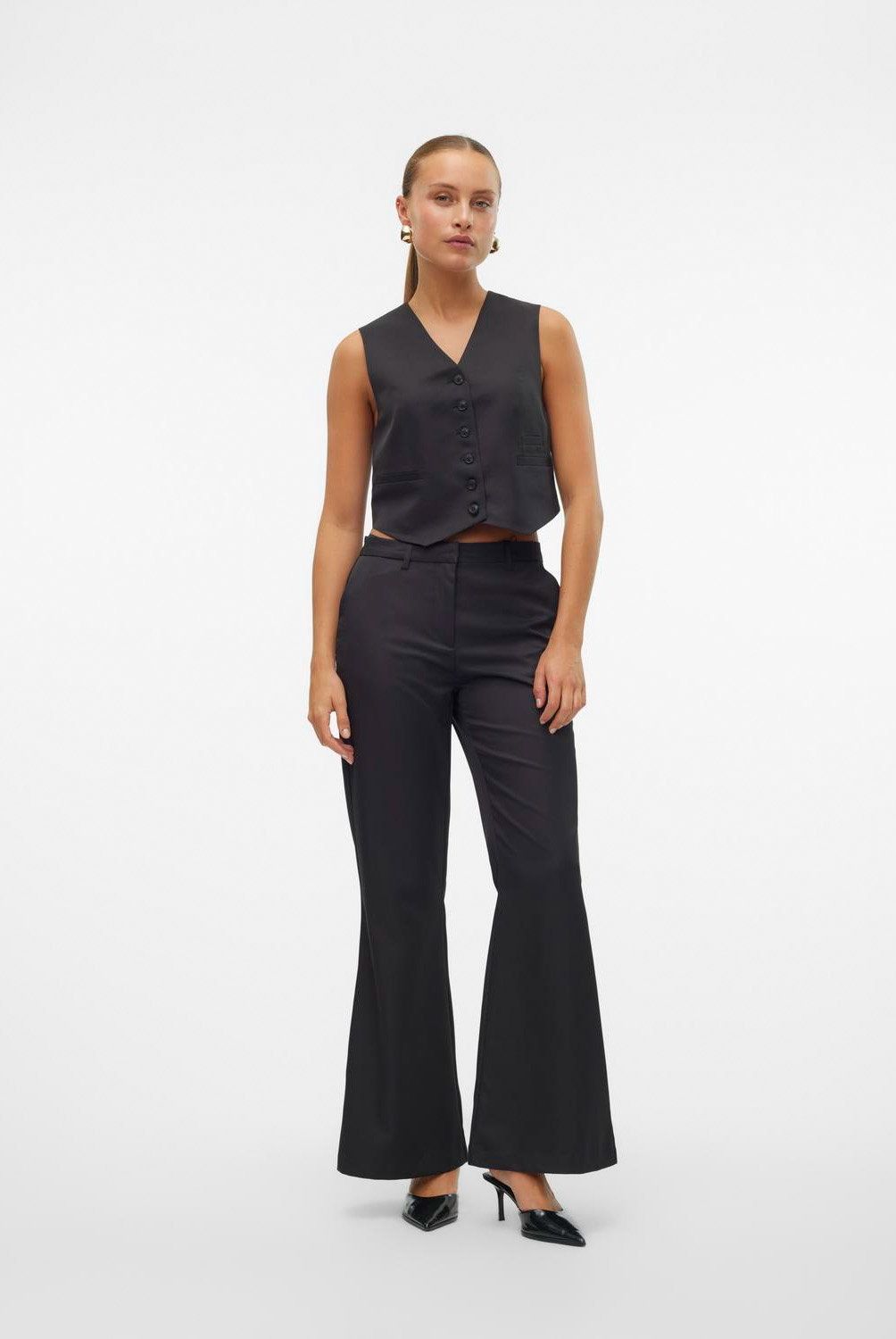 VERO MODA - Pantalón Flare Tiro Alto Mujer Vero Moda