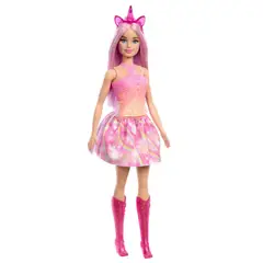 BARBIE - Fantasia Unicornio Falda De Ensueno Rosa