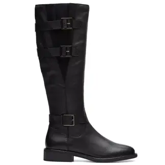 CLARKS - Bota Mujer Cuero Negro