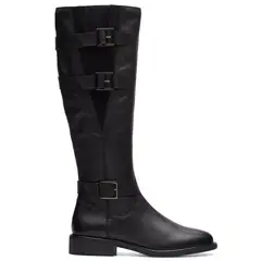 CLARKS - Bota Mujer Cuero Negro