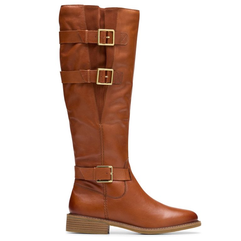CLARKS Bota Mujer Cuero Café